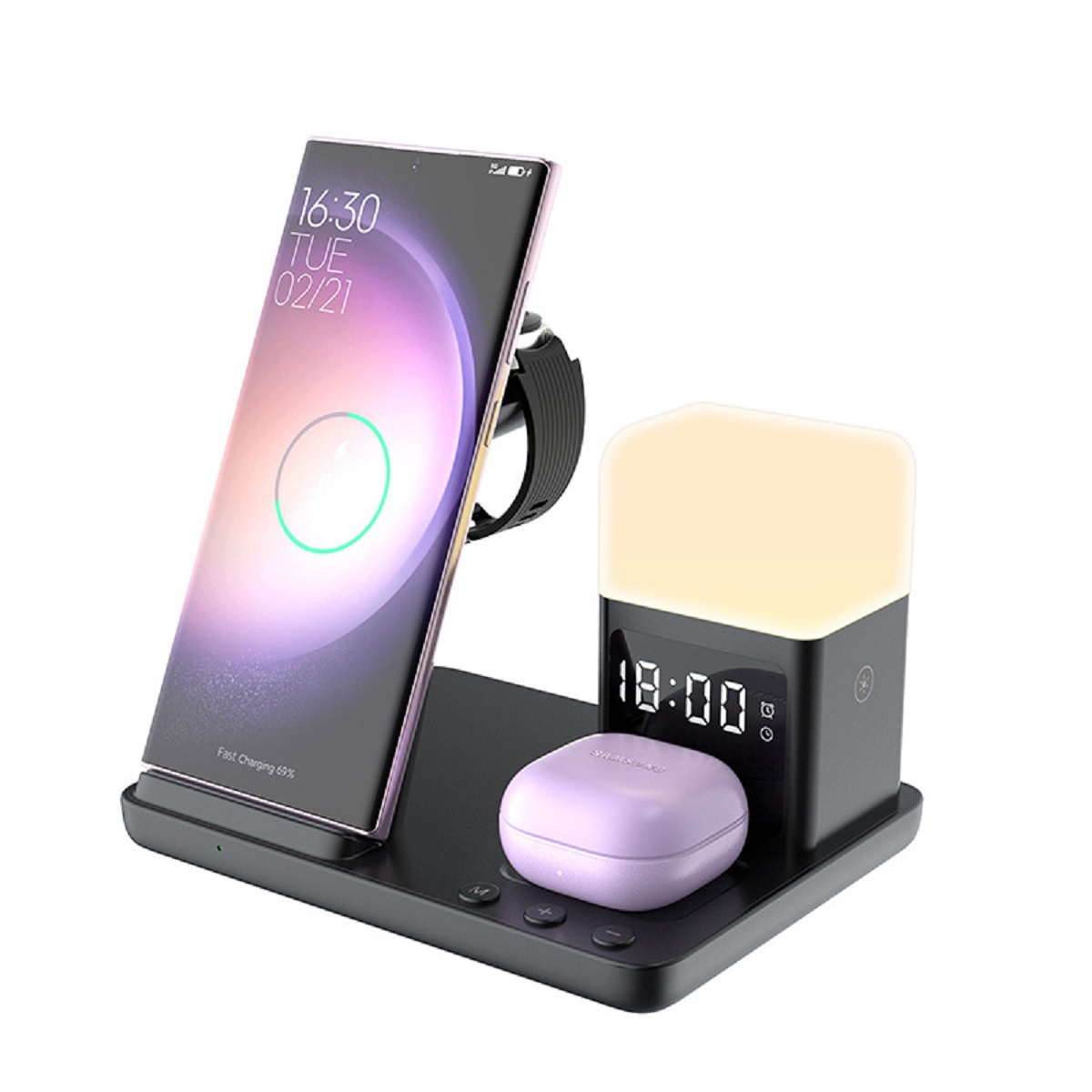 Charger with Clock Night LIght